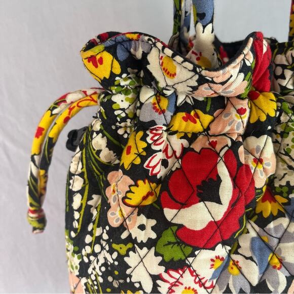 Vera Bradley Poppy Fields Drawstring Purse Top Handle Y2K Tote Mini Bag Flowers - Picture 5 of 14